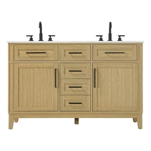 Elegant Kitchen and Bath 54&quot Double Bathroom Vanity in Honey Brown