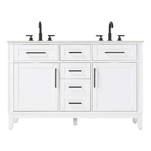 Elegant Kitchen and Bath 54&quot Double Bathroom Vanity in White
