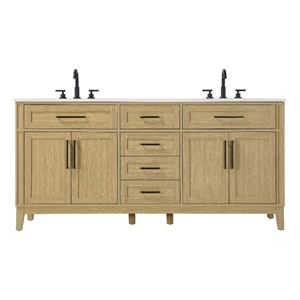 Elegant Kitchen and Bath 72&quot Double Bathroom Vanity in Honey Brown