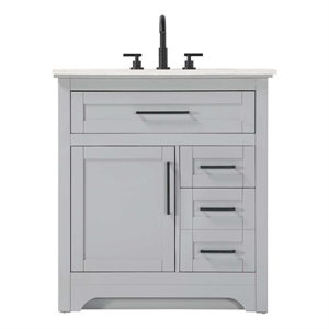 Elegant Kitchen and Bath 32&quot Single Bathroom Vanity With Backsplash in Grey