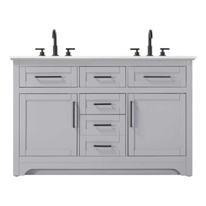Elegant Kitchen and Bath 54&quot Double Bathroom Vanity in Grey