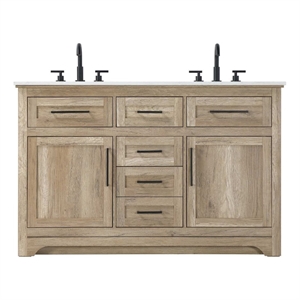 Elegant Kitchen and Bath 54&quot Double Bathroom Vanity in Natural Oak