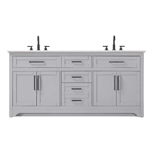 Elegant Kitchen and Bath 72&quot Double Bathroom Vanity in Grey