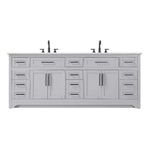 Elegant Kitchen and Bath 84&quot Double Bathroom Vanity in Grey