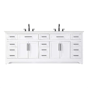 Elegant Kitchen and Bath 84&quot Double Bathroom Vanity in White