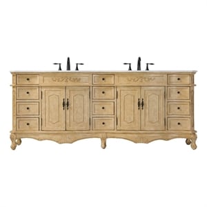 Elegant Kitchen and Bath 84&quot Double Bathroom Vanity in Antique Beige