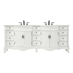 Elegant Kitchen and Bath 84&quot Double Bathroom Vanity in Antique White