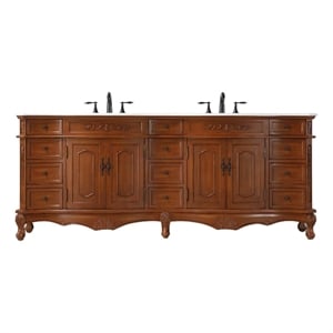 Elegant Kitchen and Bath 84&quot Double Bathroom Vanity in Teak