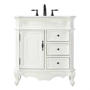 Elegant Kitchen and Bath 32&quot Single Bathroom Vanity in Antique White