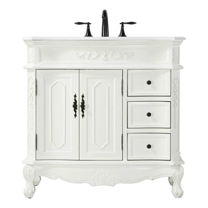 Elegant Kitchen and Bath 36&quot Single Bathroom Vanity in Antique White