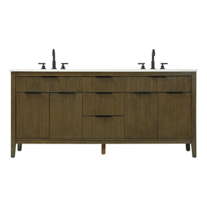 Elegant Kitchen and Bath 72&quot Double Bathroom Vanity in Hazel Oak