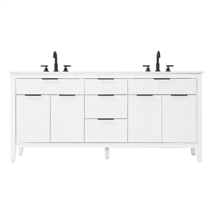 Elegant Kitchen and Bath 72&quot Double Bathroom Vanity in White
