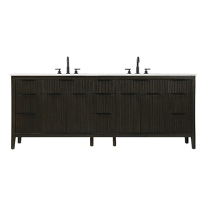 Elegant Kitchen and Bath 84&quot Double Bathroom Vanity in Chocolate Oak