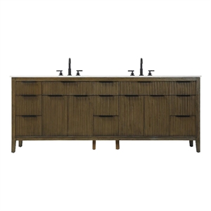 Elegant Kitchen and Bath 84&quot Double Bathroom Vanity in Hazel Oak