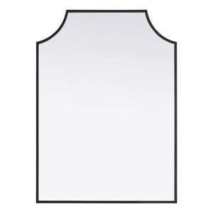 Elegant Kitchen and Bath Notched Metal Mirror 22X30&quot in Black
