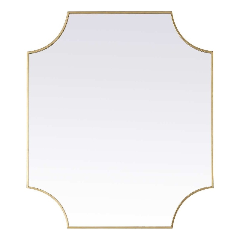 Elegant Kitchen and Bath Notched Metal Mirror 36X42