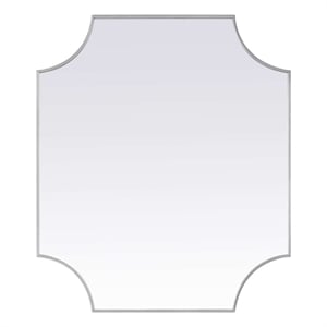 Elegant Kitchen and Bath Notched Metal Mirror 36X42&quot in Silver