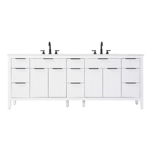 Elegant Kitchen and Bath 84&quot Double Bathroom Vanity in White