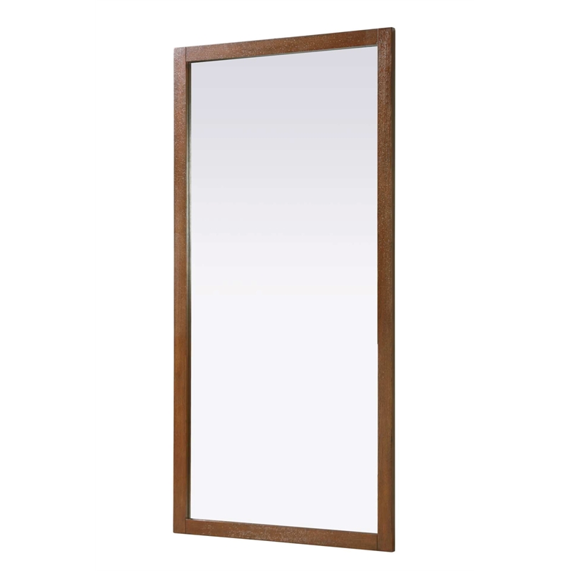 Elegant Kitchen and Bath Noah Rectangle Wood Mirror 72 X 36 in Brandy Walnut