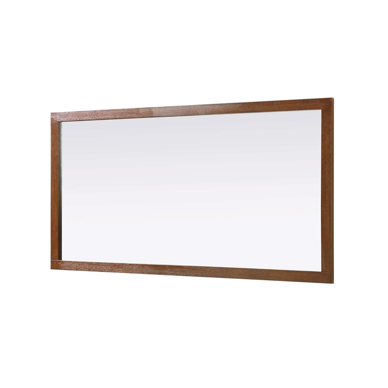 Elegant Kitchen and Bath Noah Rectangle Wood Mirror 72 X 36 in Brandy Walnut