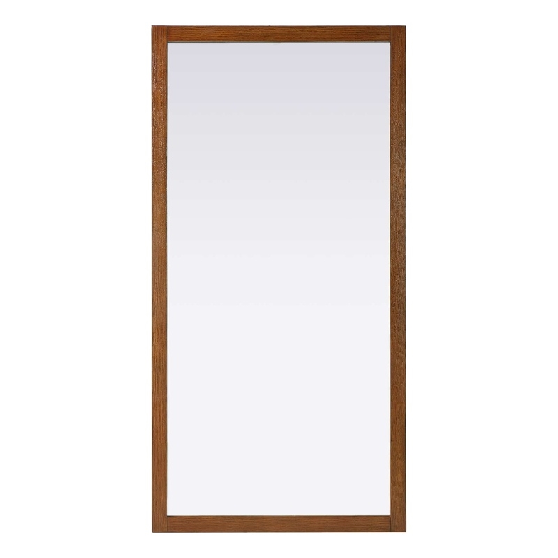 Elegant Kitchen and Bath Noah Rectangle Wood Mirror 72 X 36 in Brandy Walnut