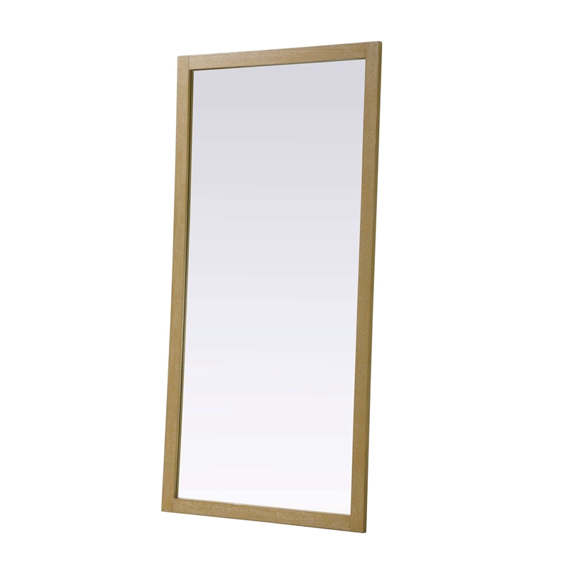 Elegant Kitchen and Bath Noah Rectangle Wood Mirror 72 X 36 in Linen Oak