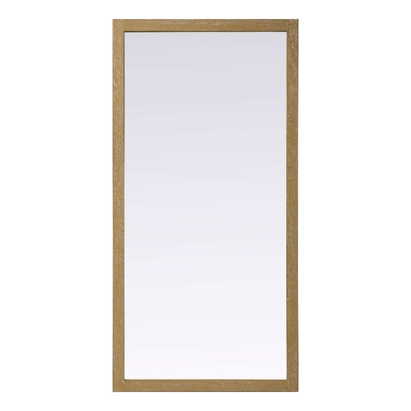 Elegant Kitchen and Bath Noah Rectangle Wood Mirror 72 X 36 in Linen Oak