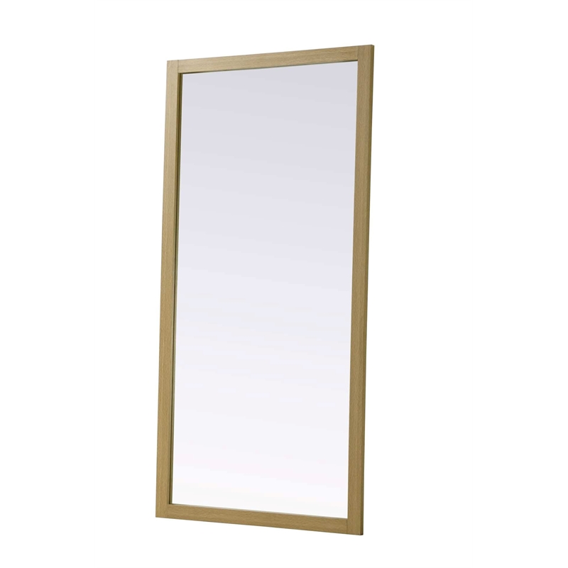 Elegant Kitchen and Bath Noah Rectangle Wood Mirror 72 X 36 in Honey Brown