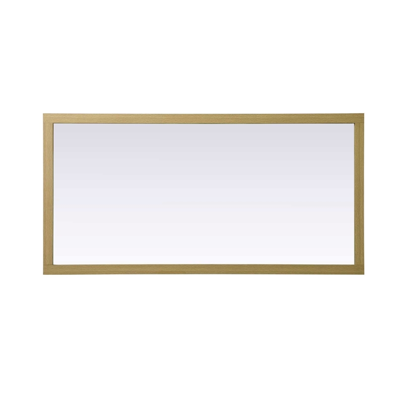 Elegant Kitchen and Bath Noah Rectangle Wood Mirror 72 X 36 in Honey Brown