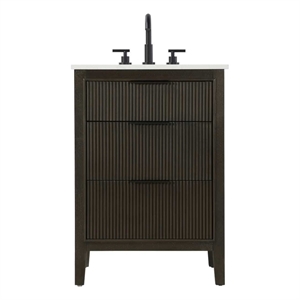 Elegant Kitchen and Bath 24&quot Single Bathroom Vanity in Chocolate Oak