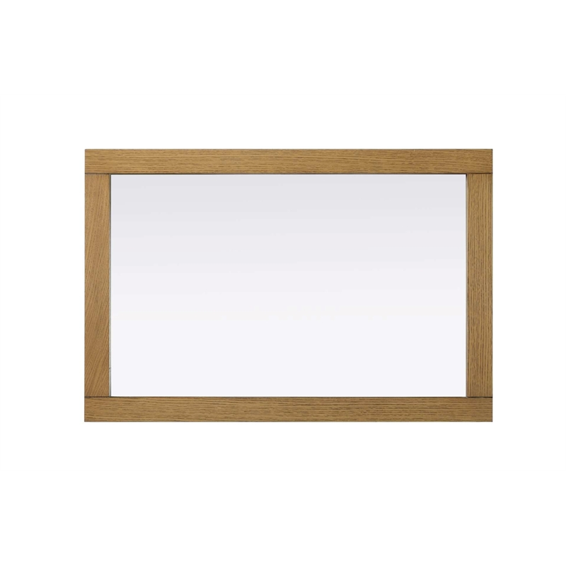 Elegant Kitchen and Bath Noah Rectangle Wood Mirror 24 X 36 in Honey Teak