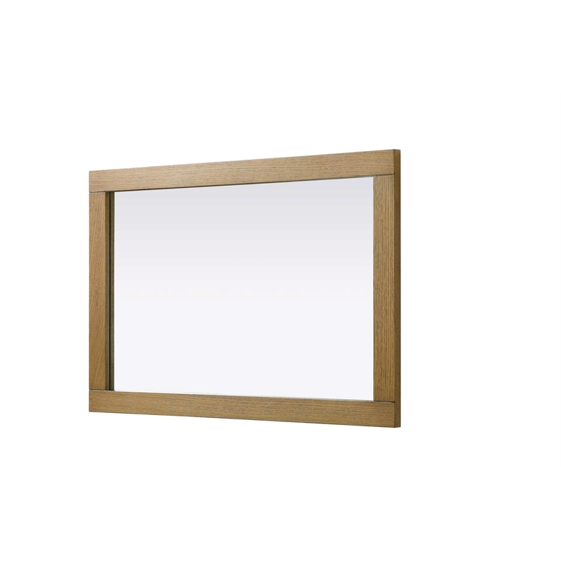 Elegant Kitchen and Bath Noah Rectangle Wood Mirror 24 X 36 in Honey Teak