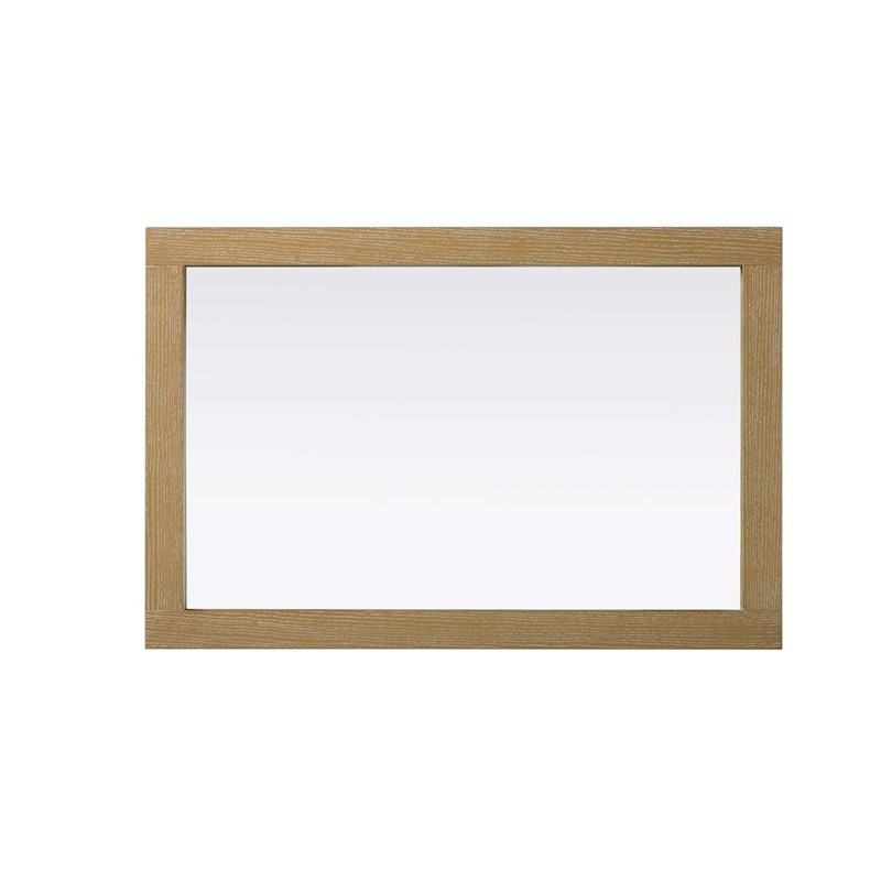 Elegant Kitchen and Bath Noah Rectangle Wood Mirror 24 X 36 in Linen Oak