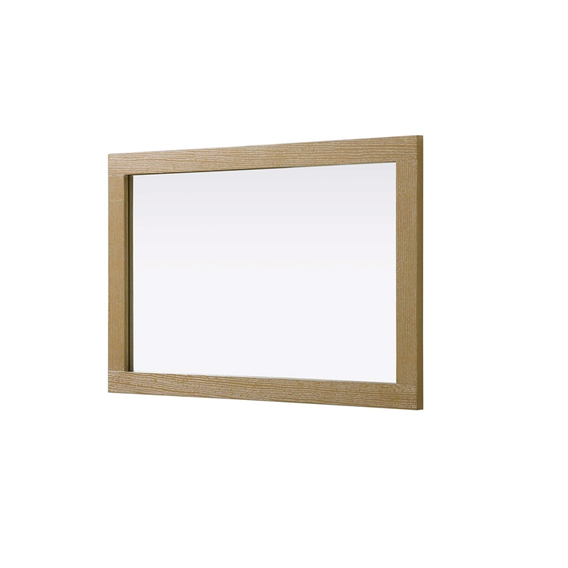 Elegant Kitchen and Bath Noah Rectangle Wood Mirror 24 X 36 in Linen Oak