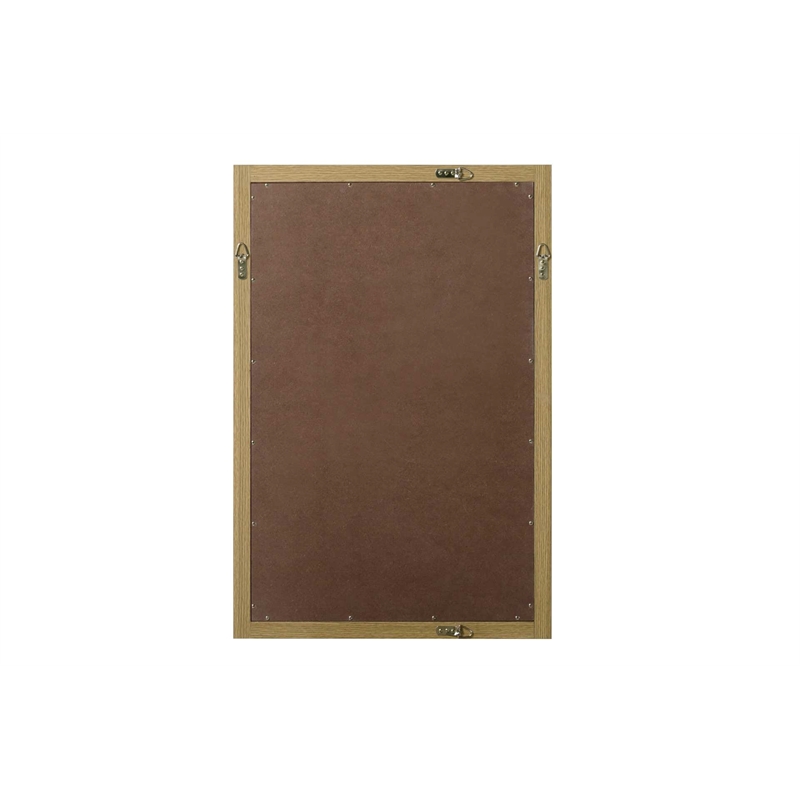 Elegant Kitchen and Bath Noah Rectangle Wood Mirror 24 X 36 in Honey Brown