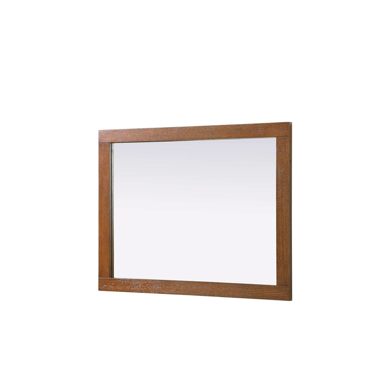 Elegant Kitchen and Bath Noah Rectangle Wood Mirror 27 X 36 in Brandy Walnut