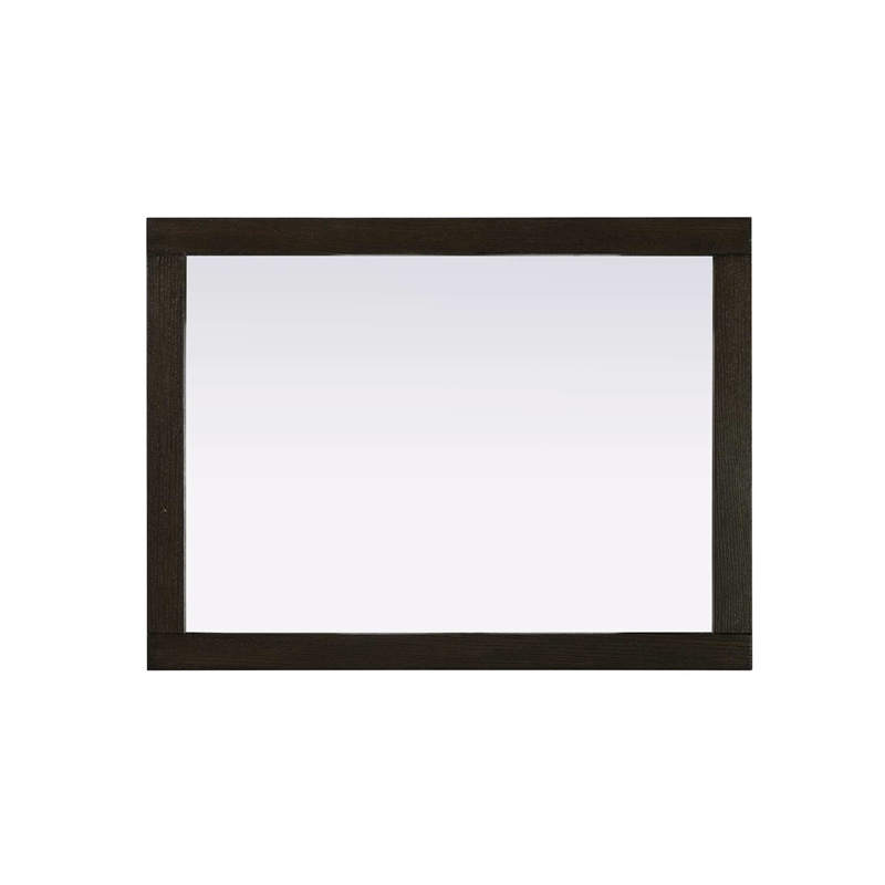 Elegant Kitchen and Bath Noah Rectangle Wood Mirror 27 X 36 in Chocolate Oak