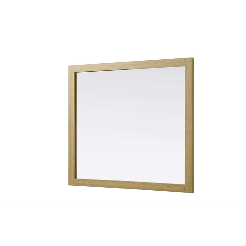 Elegant Kitchen and Bath Noah Rectangle Wood Mirror 42 X 36 in Honey Brown