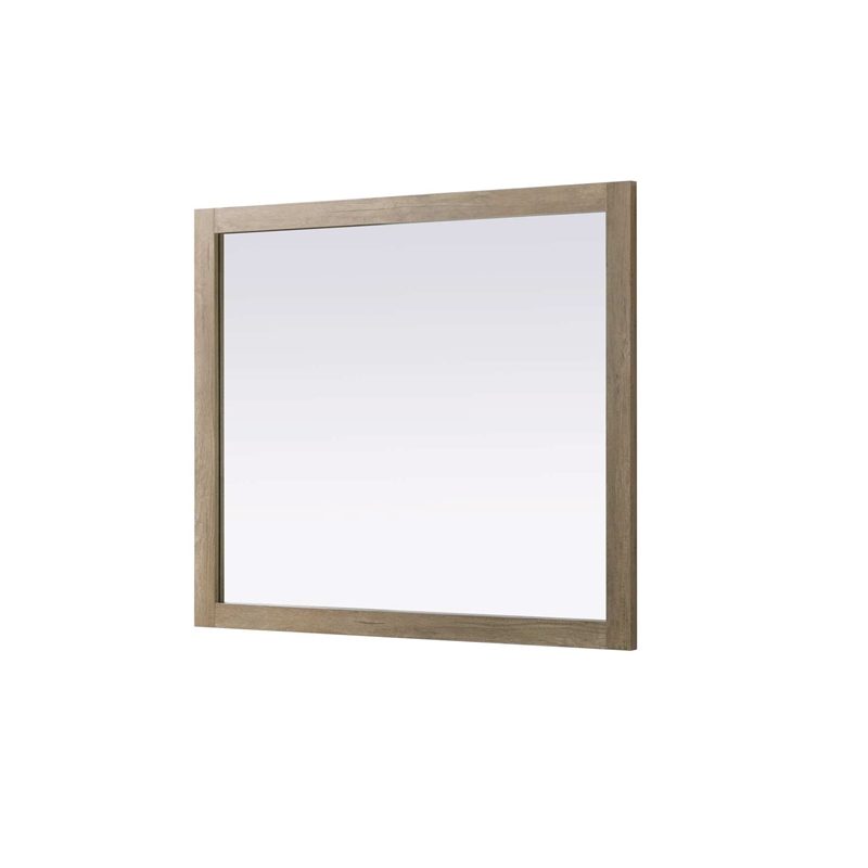 Elegant Kitchen and Bath Noah Rectangle Wood Mirror 42 X 36 in Natural Oak