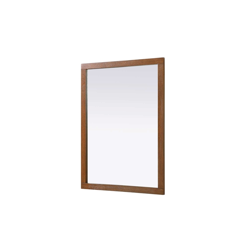 Elegant Kitchen and Bath Noah Rectangle Wood Mirror 48 X 36 in Brandy Walnut