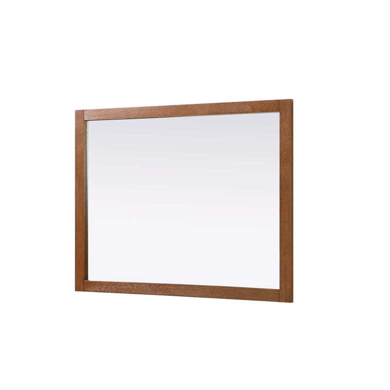 Elegant Kitchen and Bath Noah Rectangle Wood Mirror 48 X 36 in Brandy Walnut