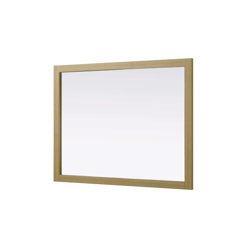 Elegant Kitchen and Bath Noah Rectangle Wood Mirror 48 X 36 in Honey Brown