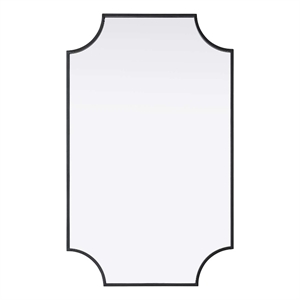 Elegant Kitchen and Bath Notched Metal Mirror 22X36&quot in Black