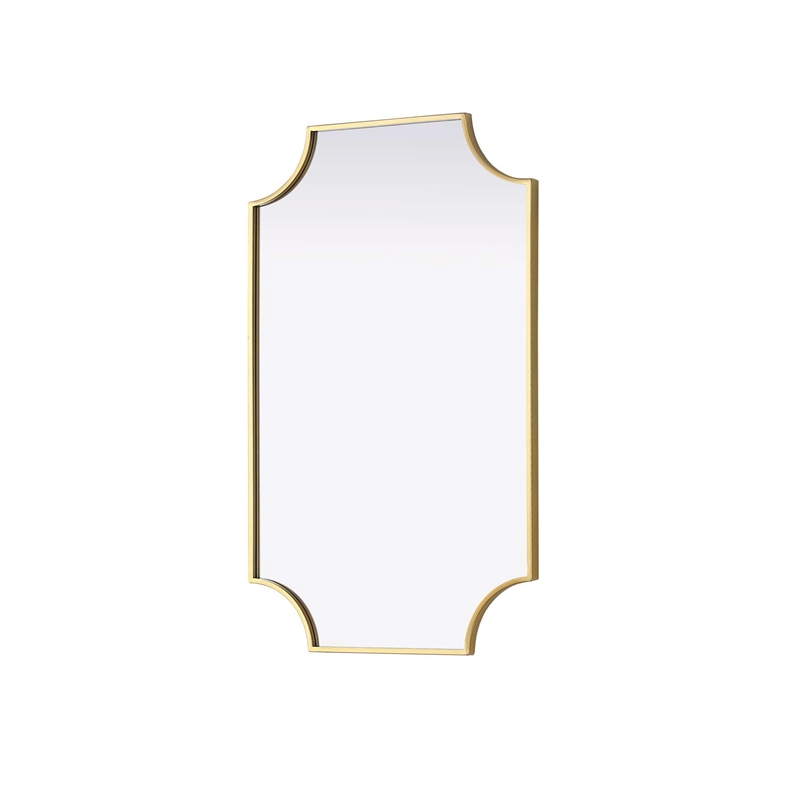 Elegant Kitchen and Bath Notched Metal Mirror 22X36