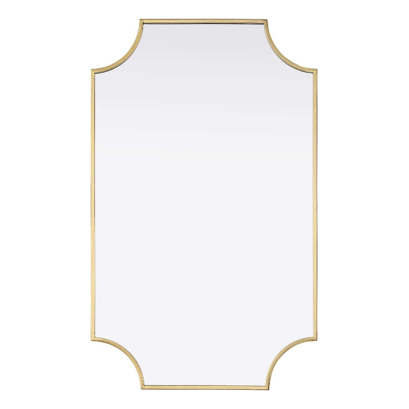 Elegant Kitchen and Bath Notched Metal Mirror 22X36