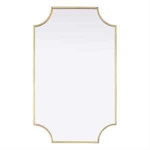 Elegant Kitchen and Bath Notched Metal Mirror 22X36&quot in Brass