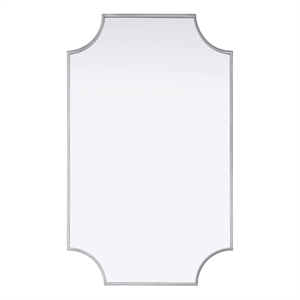Elegant Kitchen and Bath Notched Metal Mirror 22X36&quot in Silver