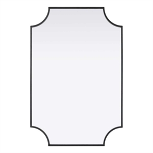 Elegant Kitchen and Bath Notched Metal Mirror 24X36&quot in Black
