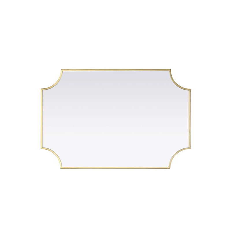 Elegant Kitchen and Bath Notched Metal Mirror 24X36