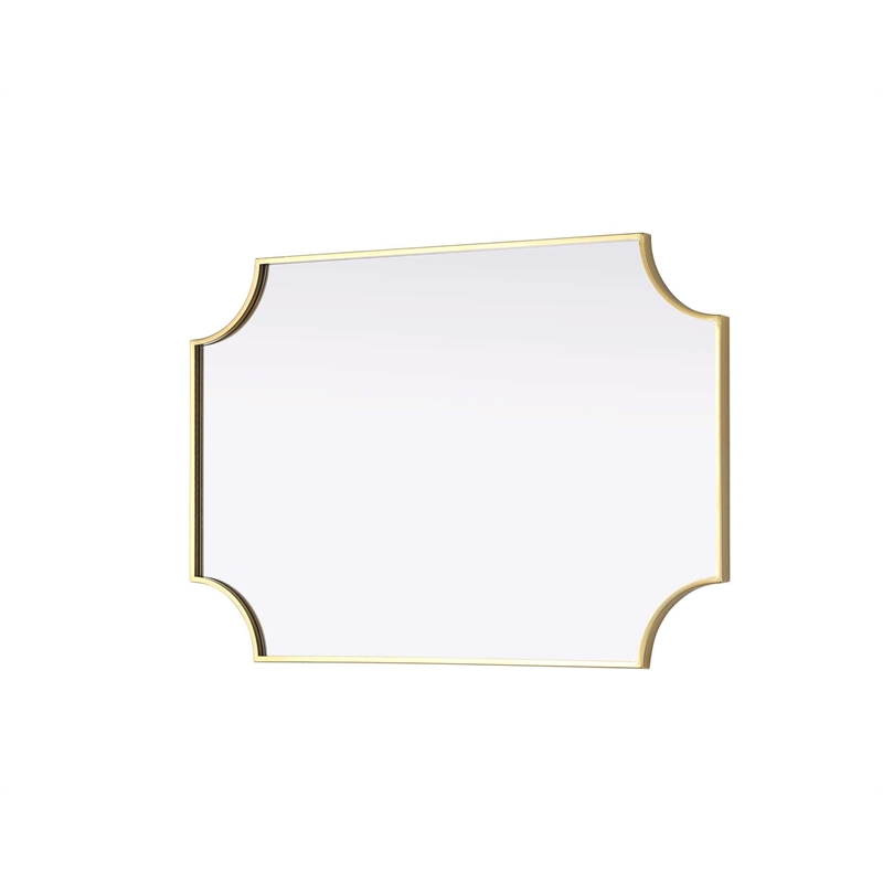 Elegant Kitchen and Bath Notched Metal Mirror 24X36